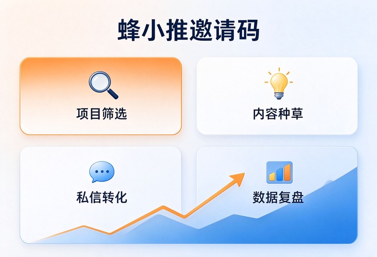 蜂小推网推新人入局全流程，填写邀请码37554040完成注册，平台项目筛选与基础推广思路分享